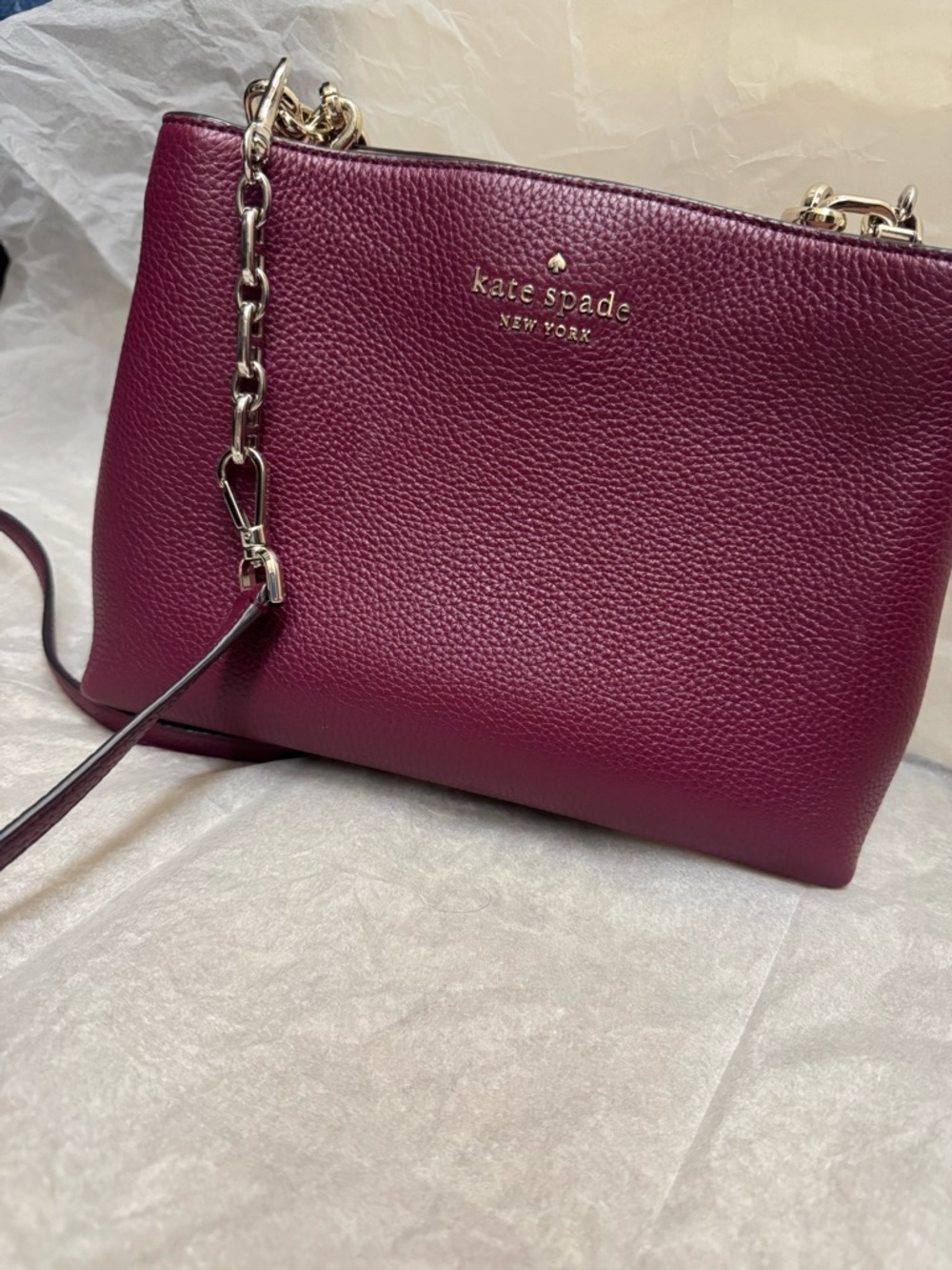 Last chance! kate spade Pebbled Leather Crossbody in Berry Plum